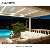 Warren 10x10 outdoor pergola with aluminum alloy flat top
